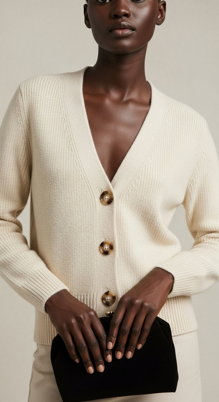 White Button-Down Cardigan Sweater