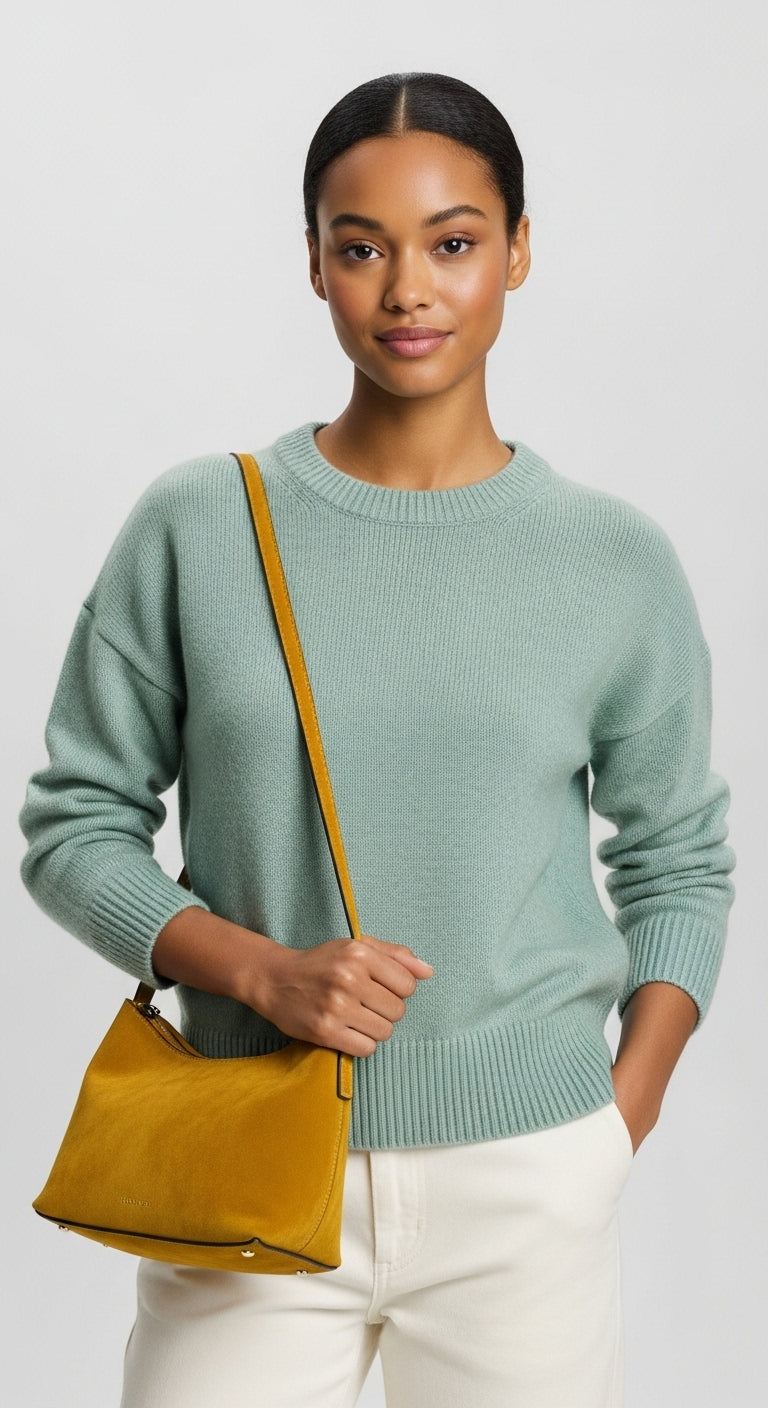 Cashmere oversized crew neck sweater